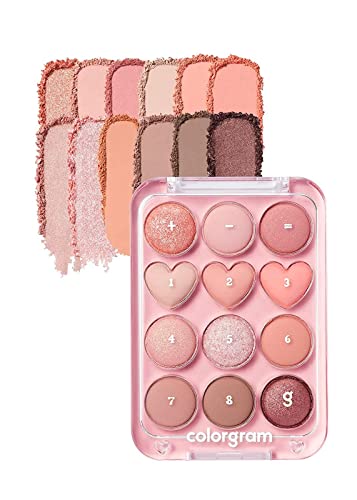 COLORGRAM Pin Point Eyeshadow Palette - Vibrant Matte & Shimmer Shades, Cruelty-Free - 12 Colors