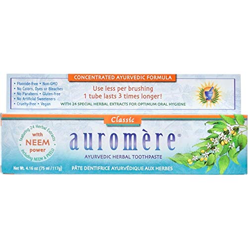 Auromere Ayurvedic Toothpaste - Soothing Licorice & Neem, Vegan, Fluoride-Free - 6 Pack