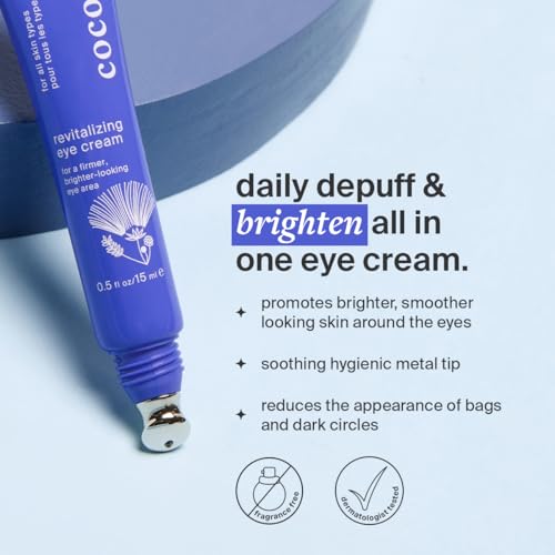 Cocokind Revitalizing Eye Cream - Depuffs Dark Circles, Hydrating with Metal Applicator - 0.5 Fl Oz