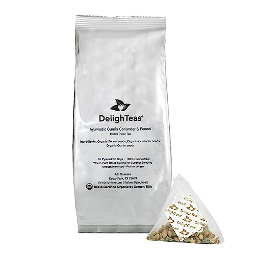 DelighTeas Organic Detox Tea - Supports Digestion, USDA Organic, Caffeine-Free - 16 Pyramid Bags