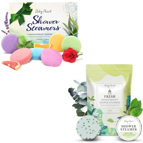 Aromatherapy Shower Steamer Gift Set - Stress Relief with Eucalyptus & Menthol - 6 Pack