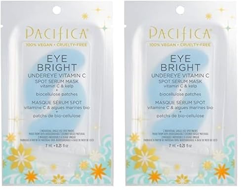 Pacifica Beauty Eye Bright Vitamin C Serum Mask - Brightening, Hydrating, Plant-Based - Pack of 2