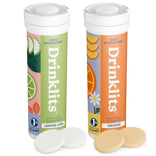 Drinklits Electrolyte Tablets - Sugar-Free Citrus Hydration, Natural Flavors - 20 Servings