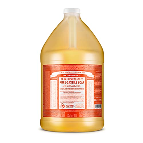 Dr. Bronner's Pure-Castile Liquid Soap - Organic Oils for Acne, Dandruff, and More - 1 Gallon