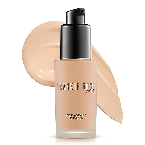 Frankie Rose Cosmetics Matte Perfection Foundation - Full Coverage, Hydrating, Vegan - 1.0 fl oz