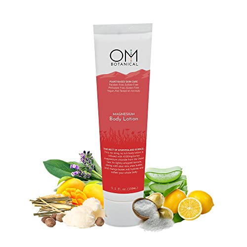 OM Botanical Magnesium Body Lotion - Hydrating, No Sting & Itch, Aloe-Based, 150ml Tube