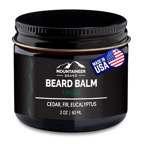 Mountaineer Brand Beard Balm - Moisturizes Dry Skin, Softens Beard, Timber Scent - 2oz