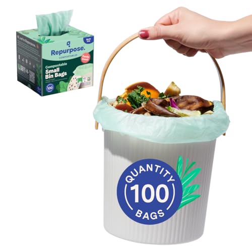 Repurpose Compost Bags - BPI Certified, Leak-Proof, Plant-Based, 3 Gallon - 100 Count