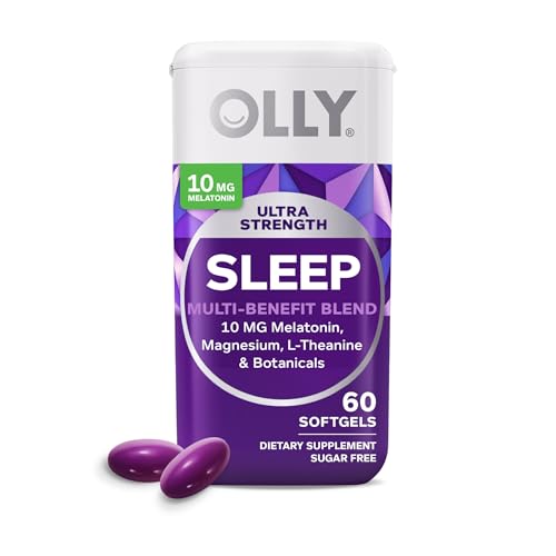 OLLY Sleep Supplement - Promotes Restful Sleep with Melatonin & Botanicals - 60 Softgels