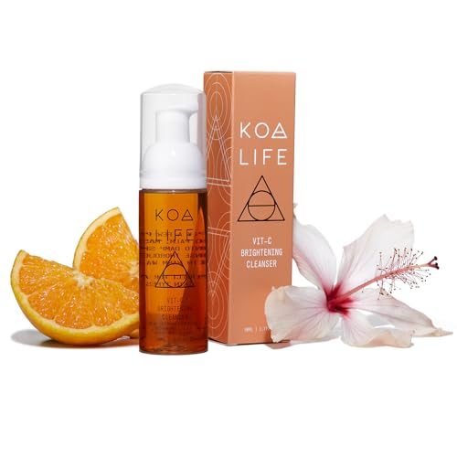 KOA LIFE Vit-C Brightening Facial Cleanser - Revitalizes Skin, Hydrating Ingredients - 1.7 Fl Oz
