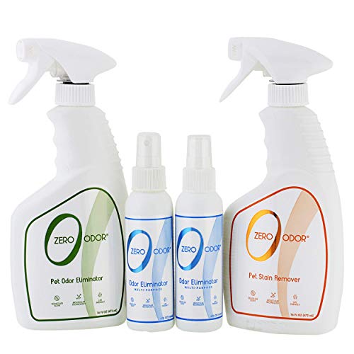 Zero Odor Pet Odor & Stain Remover Kit - Biodegradable, Non-Toxic, Fragrance-Free - 40oz