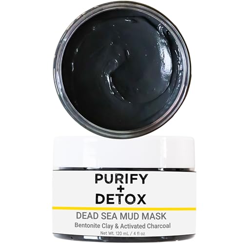 Doppeltree Dead Sea Mud Mask - Hydrating Pore Minimizer, Detoxifying Charcoal - 4oz