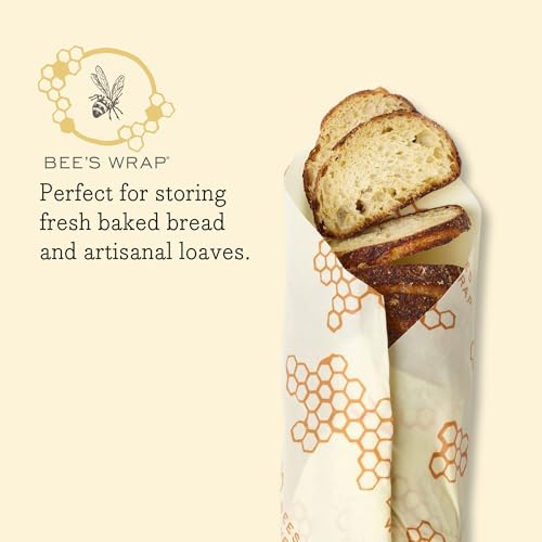 Bee's Wrap Beeswax Food Wraps - Keep Food Fresh, Organic Cotton, XL Bread Wrap - 17" x 23"