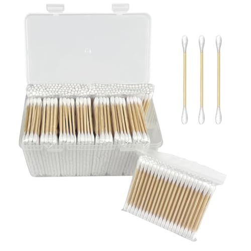 Bamboo Cotton Swabs - 100% Natural, Soft Tips for Precision Care - 1000ct (2000 Tips)