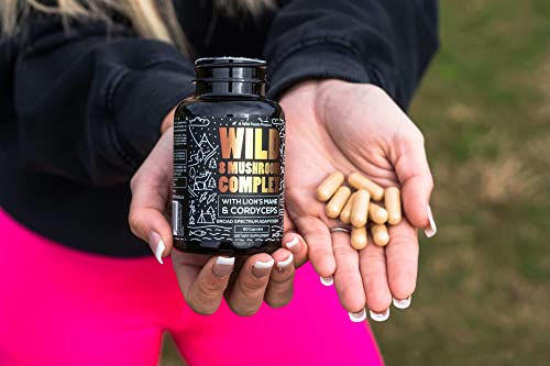 Wild Foods Mushroom Supplement Complex - Boosts Energy, Cognitive Performance & Immunity - 60 Caps