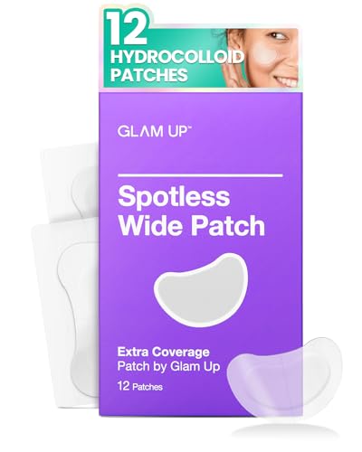 GLAM UP Spotless Patch - Tapered Hydrocolloid for Quick Acne Relief, 12 Count