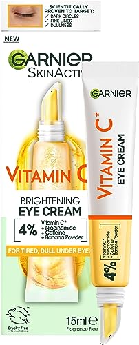 Garnier Eye Cream - Brightens Dark Circles, Reduces Puffiness, Vegan Formula - 15ml