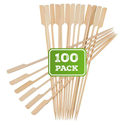 BAMBOOSUMO 10" Bamboo Skewers - Non-Spin Design, 100% Biodegradable - Ideal for Grilling