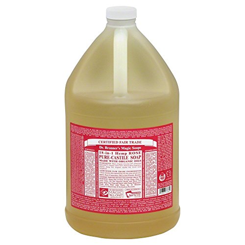 Dr. Bronner's Pure-Castile Body Soap - Organic Rose, Certified Fair Trade - 128 oz (1 Gallon)