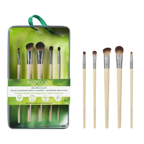 EcoTools Daily Defined Eye Brush Set - 5 Vegan Brushes for All Eyeshadow Applications