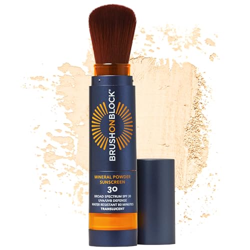 Brush On Block Face Sunscreen - SPF 30 Mineral Powder, Reef Friendly, Translucent, Refillable