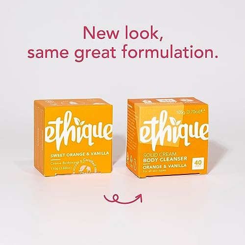 Ethique Body Wash - Hydrating, pH Balanced for Sensitive Skin, Vegan & Plastic-Free - 3.7 oz