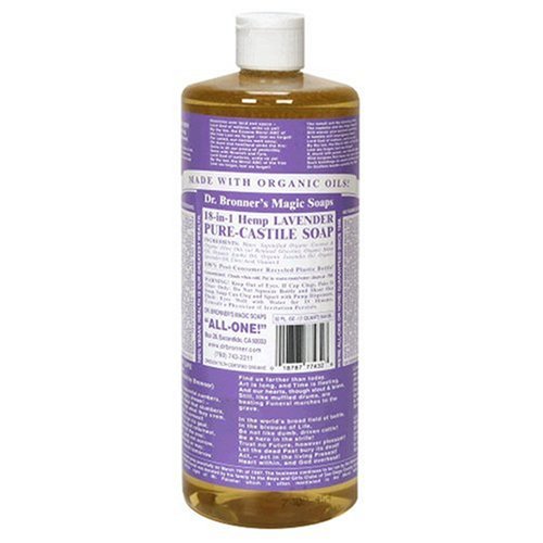 Dr. Bronner's Pure-Castile Soap - All-Natural Lavender Body Cleanser, 32oz, Multi-Purpose Use