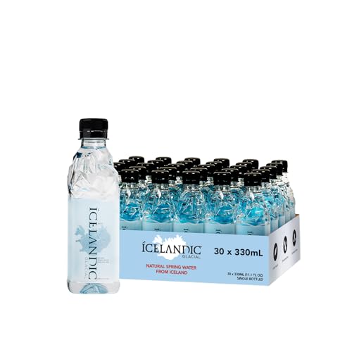 Icelandic Glacial Natural Spring Alkaline Water, pH 8.4, Recyclable Packaging - 330 mL Pack of 30