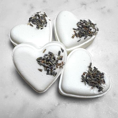 Lovability Bath Bombs - Moisturizing Lavender Bliss, pH Balanced for Sensitive Skin - 4 Count