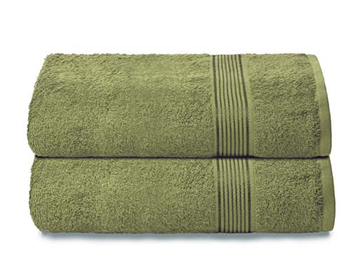 Belizzi Home Cotton Bath Towel Set - Ultra Absorbent, Quick Dry, 100% Natural - Kiwi Green, 2 Pack