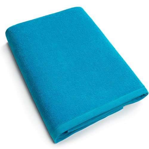 Softerry Solid Beach Towel - Extra Soft, OEKO-TEX Certified, 100% Cotton, 40" x 76" Turquoise