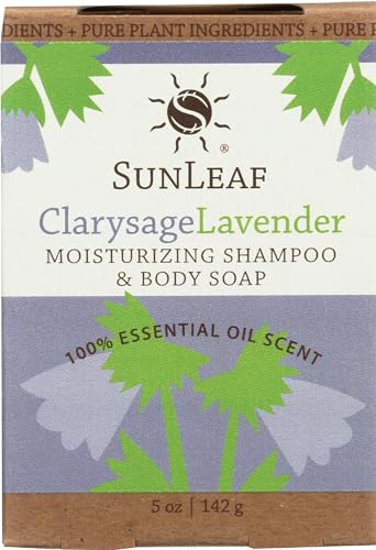 Sunleaf Naturals Body Soap - Moisturizing Clarysage Lavender, 5oz Bar