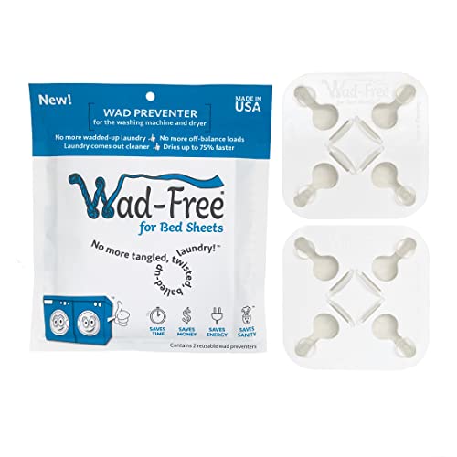 Wad-Free Bed Sheet Detangler - Reduces Tangles, Improves Cleaning, Made in USA - 2-Pack