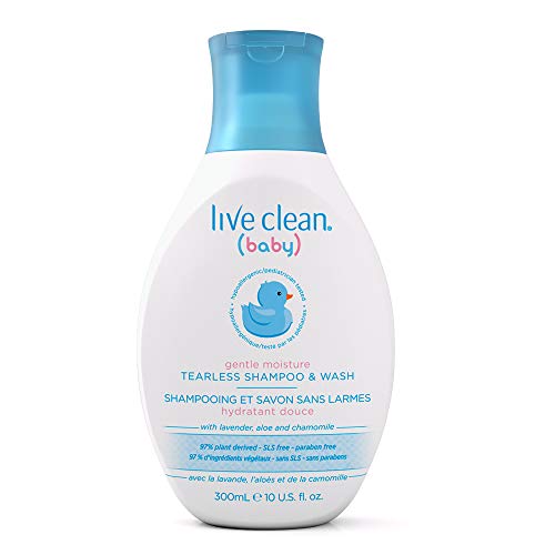 Live Clean Baby Shampoo & Body Wash - Gentle Moisture, Organic Lavender & Aloe - 10 Oz