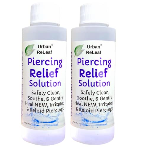 Urban ReLeaf Piercing Relief Solution - Soothes Irritated Piercings, 100% Natural - 8 oz