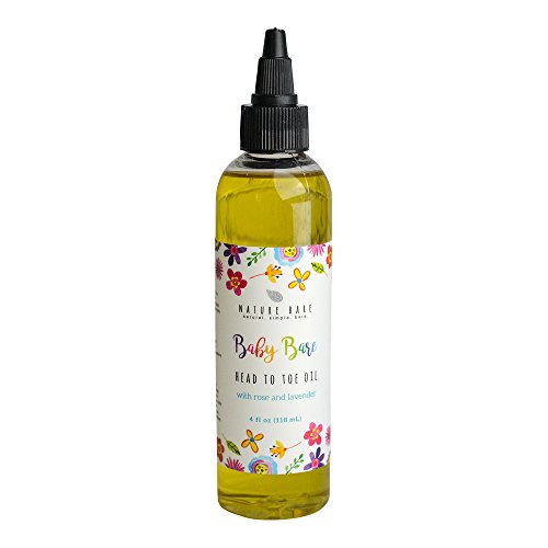 Nature Bare Baby Body Oil - Nourishing, Organic Moisture for Sensitive Skin - 4oz Lavender & Rose