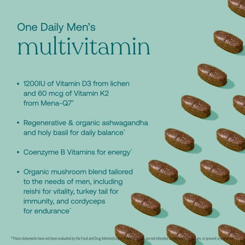 True Grace One Daily Men’s Multivitamin - Immune, Bone & Heart Support, Vegan - 30 Tablets