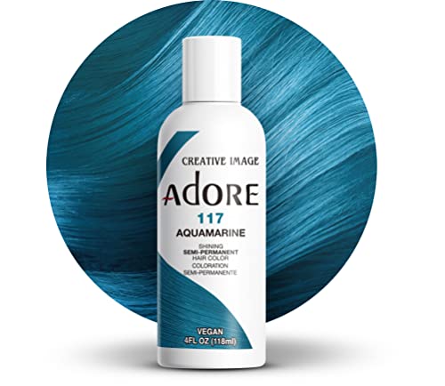 Adore Semi-Permanent Hair Color - Rich Aquamarine, Vegan & Cruelty-Free - 4 Fl Oz