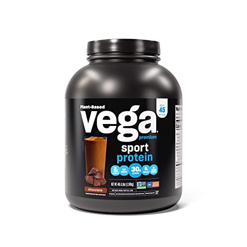 Vega Sport Premium Vegan Protein Powder - 30g Protein, 5g BCAAs, Dairy & Gluten Free - 4lbs