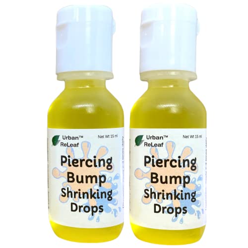 Urban ReLeaf Piercing Bump Shrinking Drops - Natural Aftercare for Keloids, Scars - 2x15ml
