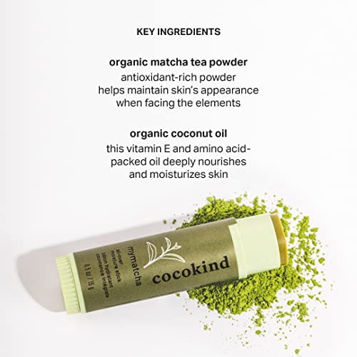 Cocokind Mymatcha Moisture Stick - Hydrates Dry Skin & Lips, Organic Matcha & Coconut Oil - 0.5 Oz