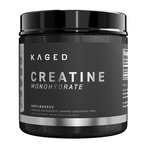 Kaged Creatine Monohydrate Powder - Muscle Recovery & Growth, Vegan, Gluten Free - 100 Servings