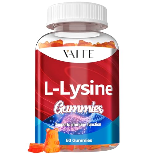 L-Lysine 1000mg Gummies - Supports Skin & Immune Health, Vegan, Non-GMO - 60 Chewables