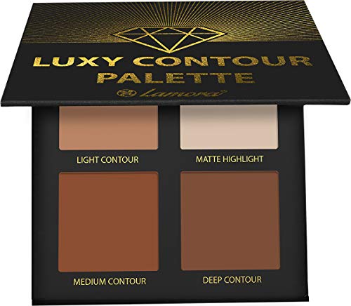 Lamora Contour Palette - Long Lasting Matte Shades, Vegan & Hypoallergenic - 4 Colors, 3.9x3.9in