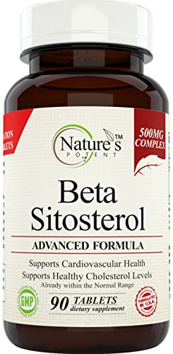 Nature's Potent Beta Sitosterol Supplement - Supports Prostate Health & Cholesterol - 90 Tablets