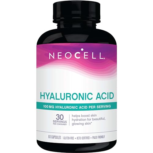 NeoCell Hyaluronic Acid Capsules - Moisture Locking Support for Skin & Joints - 60 Count