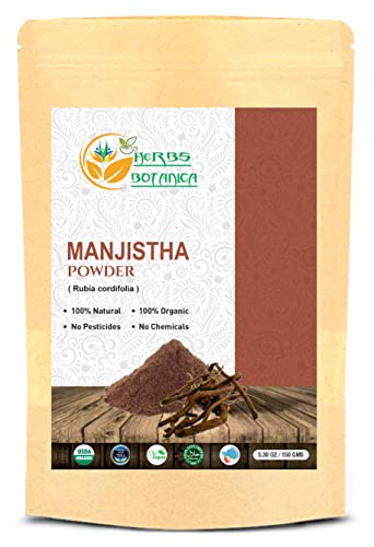 Herbs Botanica Manjistha Root Powder - Natural Hair Color & Skin Care, Gluten-Free - 5.3 oz