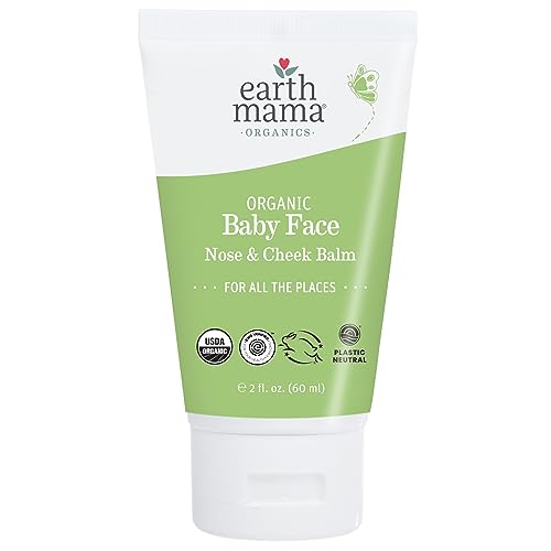 Earth Mama Organic Baby Face Nose & Cheek Balm - Moisturizes Dry Skin, USDA Certified Organic - 2oz