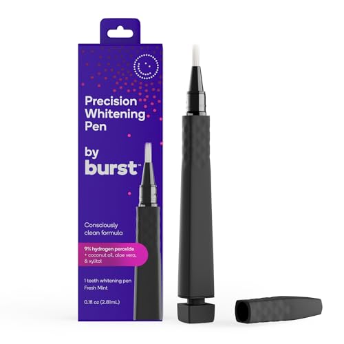 Burst Whitening Pen - Advanced 9% HP Formula, Enamel Safe, Vegan, Mint Flavor - 1 Count