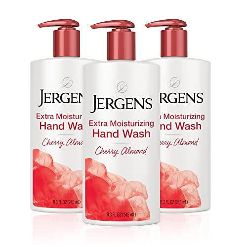 Jergens Hand Soap - Hydrating Formula for Dry Skin, Cherry Almond Scent - 8.3oz (Pack of 3)